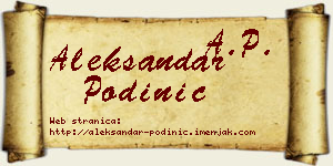 Aleksandar Podinić vizit kartica